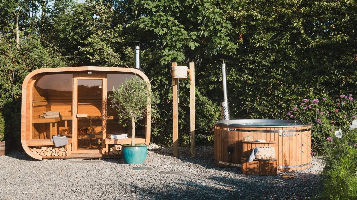 A large wood-fired sauna offers moments of rejuvenating calm