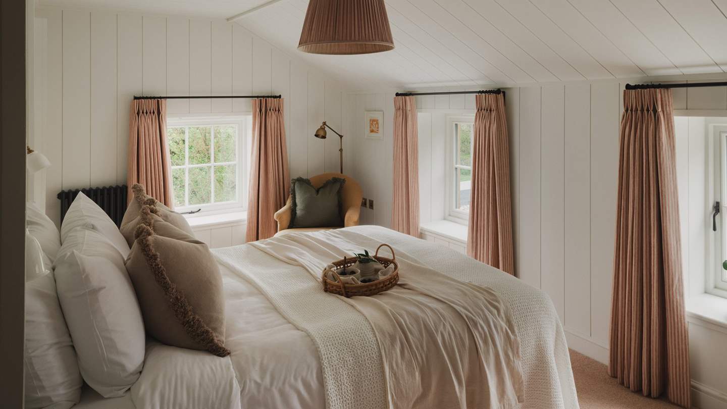 Tucked away upstairs is the heavenly master bedroom