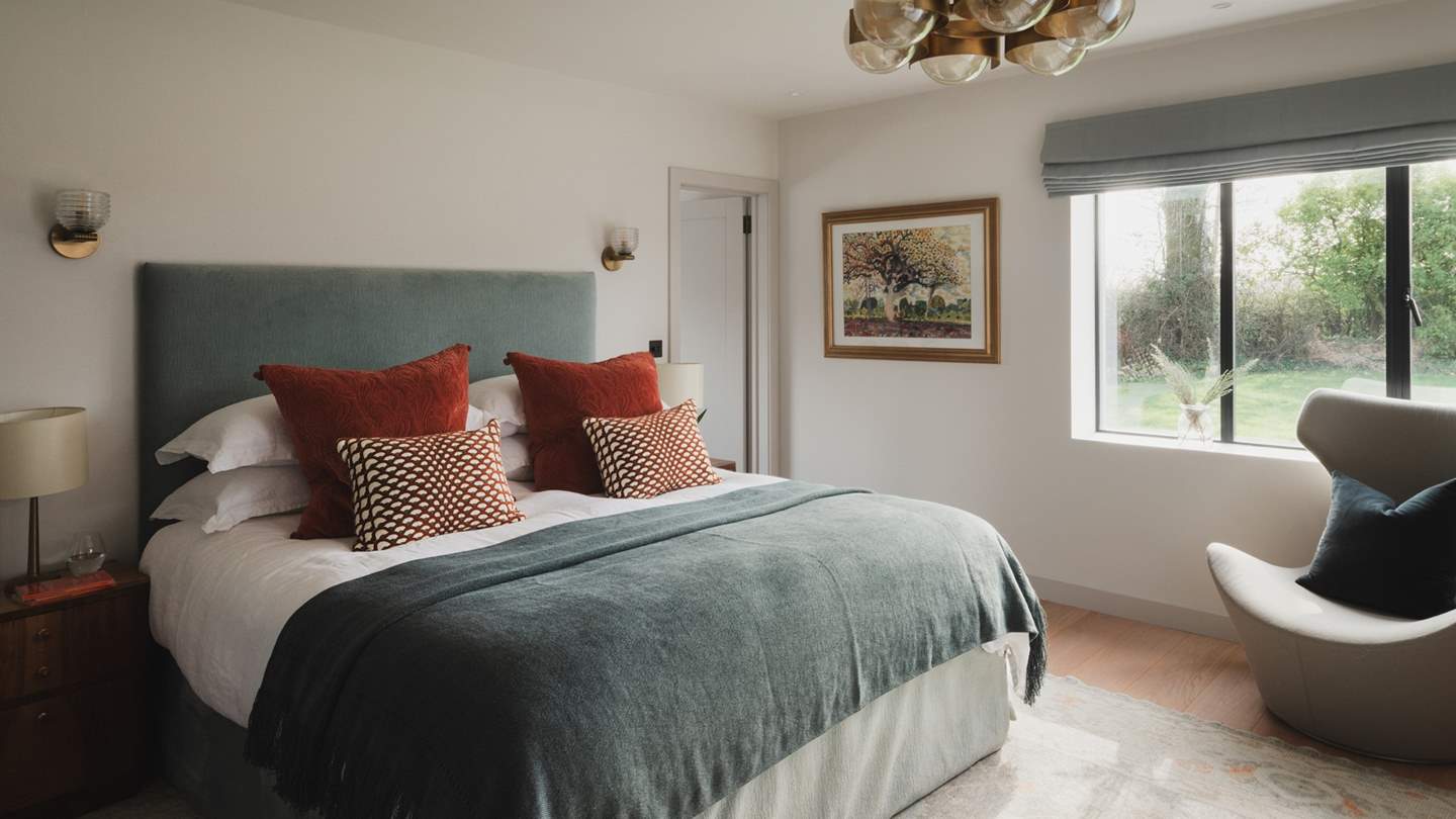 Seek serene slumber in the master bedroom