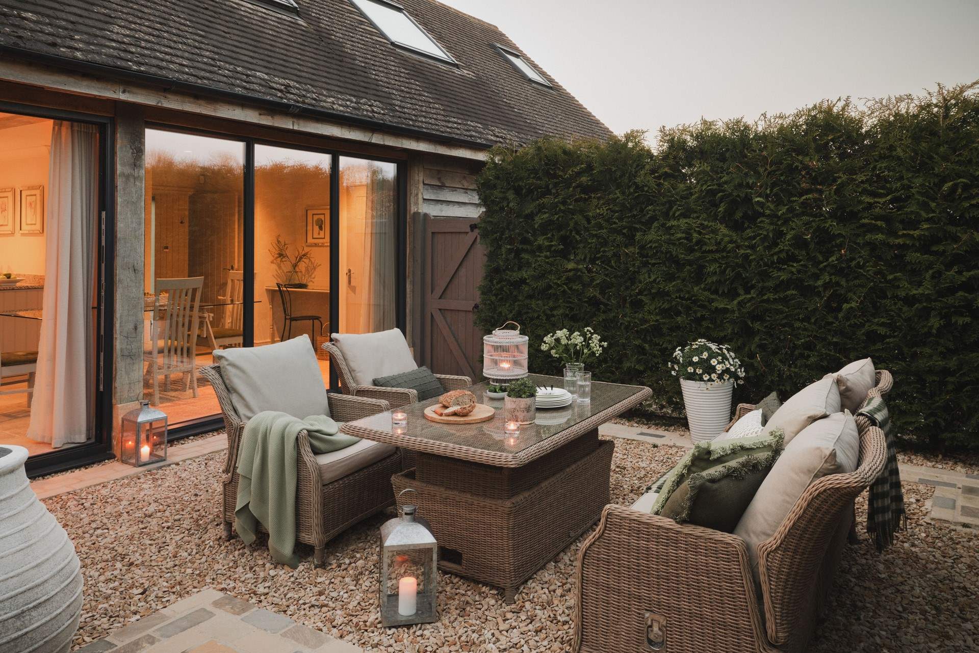 Contemporary Cotswold charm unfolds at our exquisitely restored barn for four...