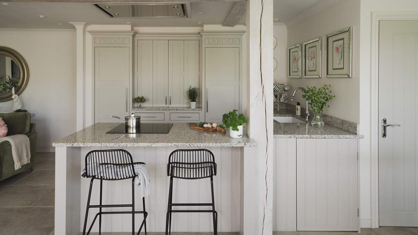 Lower Gables is beautifully defined by whitewashed oak beams 