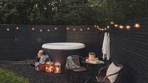 Uncover the hot tub, made for heavenly moments beneath dusky skies...