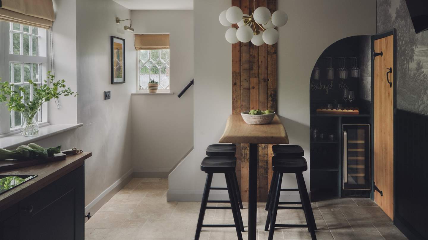 You’ll even find a mini bar area complete with a wine fridge for chilling your favourite bottles