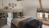 The calming bedroom beckons for blissful repose