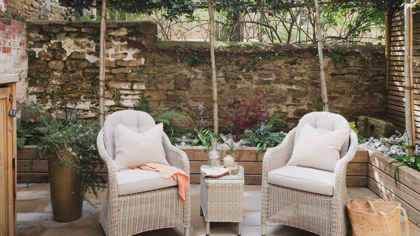 This sheltered nook is idyllic for moments spent in sunlit quietude