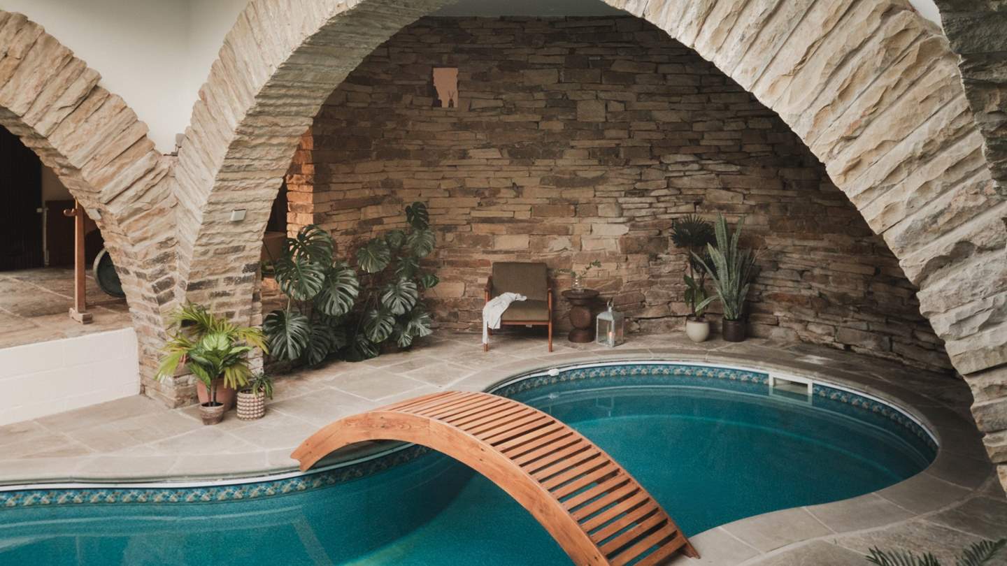 The pool is heated to 28°c for year-round comfort