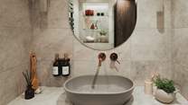 With a separate WC for added convenience