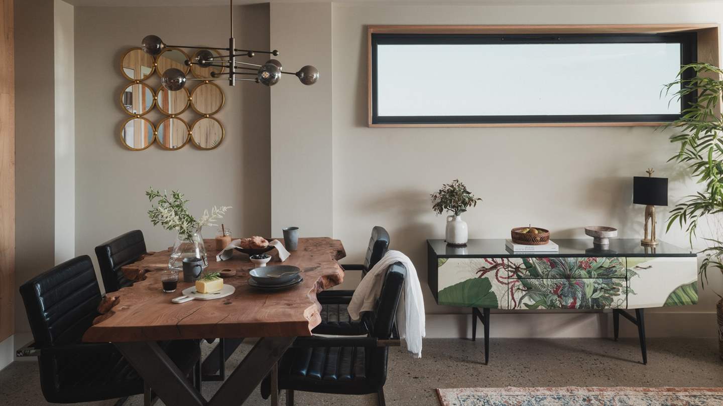 Take a seat at the striking handmade dining table 