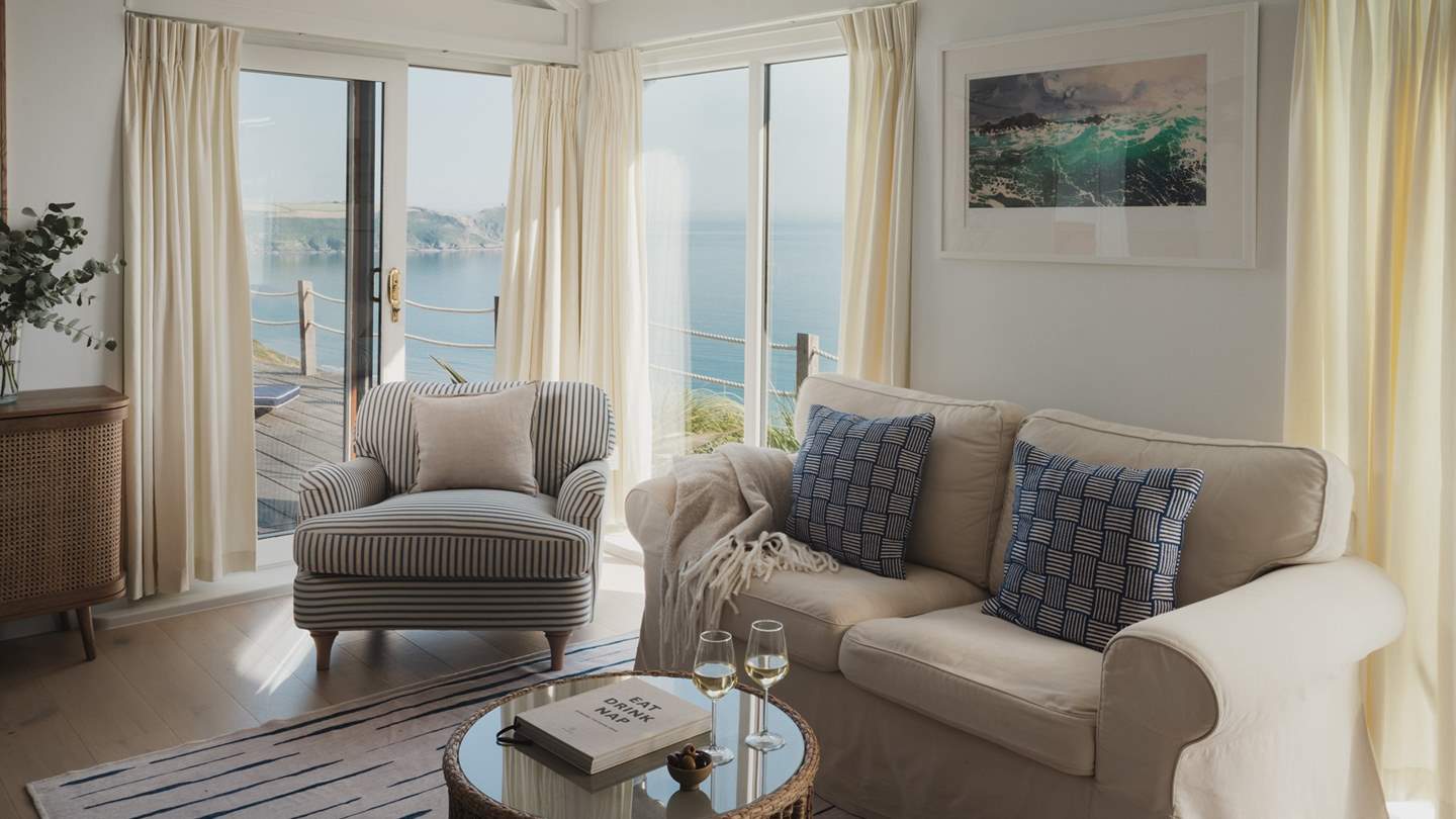 In a spacious, open-plan design, the living area of Brigantine is a picture of coastal perfection