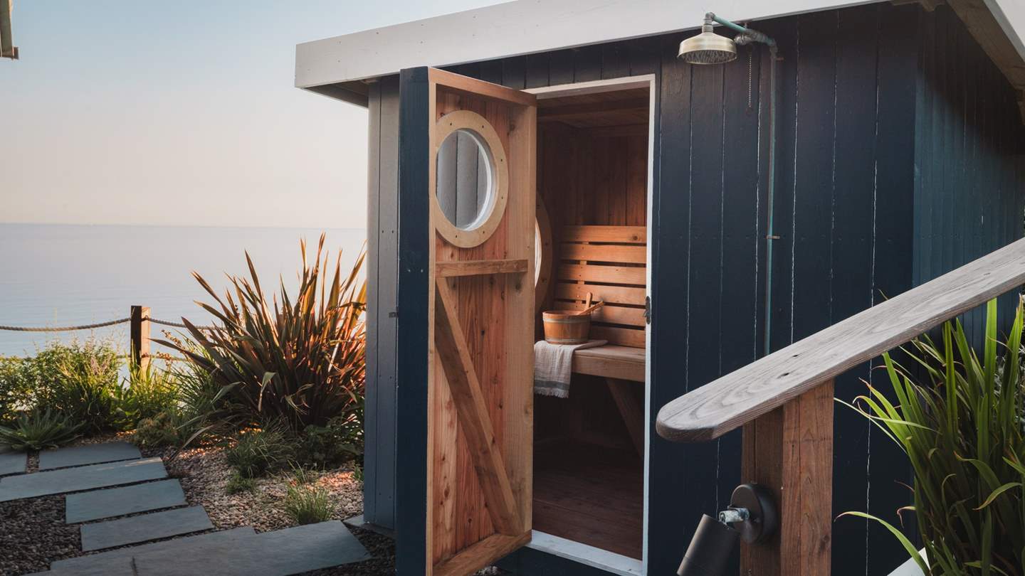  A private sauna awaits, with the addition of an outdoor shower for rejuvenating moments 