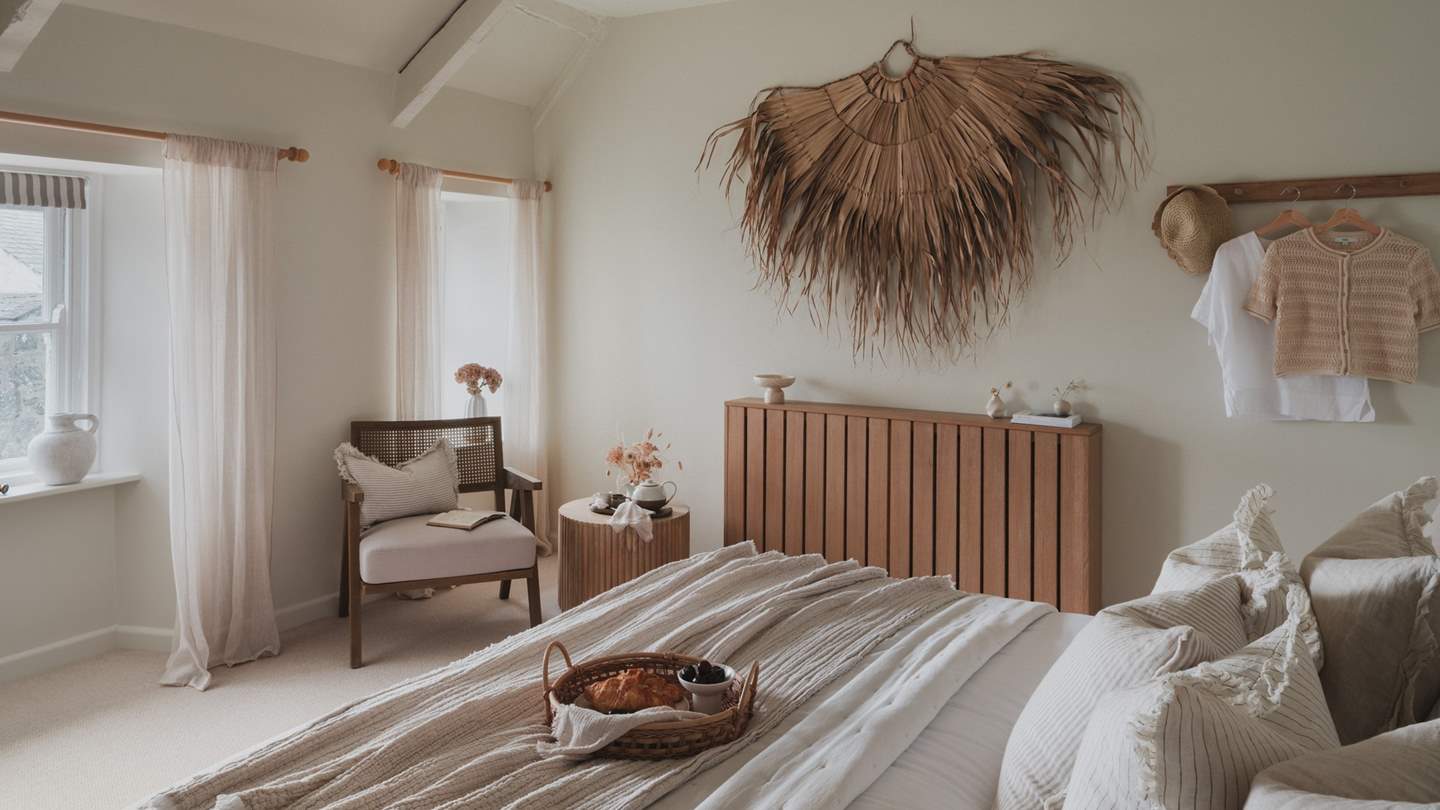 A super king Feather and Black bed is dressed in cloud-like linens
