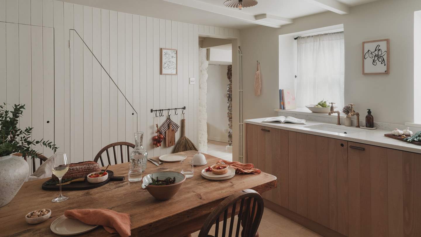 This quaint space offers an array of appliances for culinary crafting in your home from home