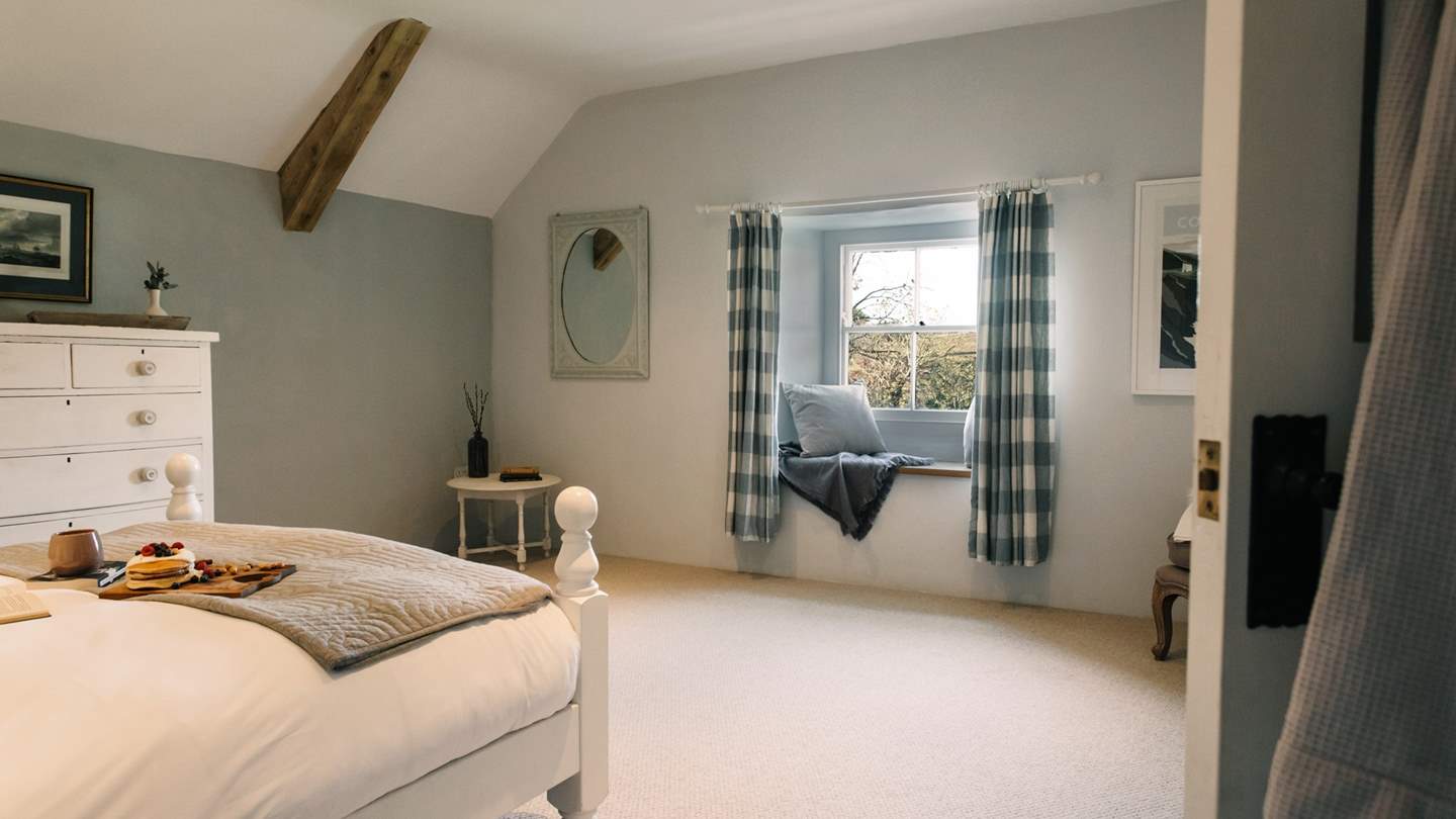 Each bed at Little Tolver is swathed in sumptuous linens and throws 