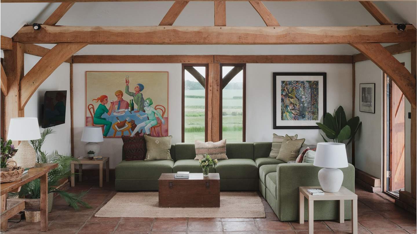Enter the pool house to uncover a beautifully curated space for relaxation