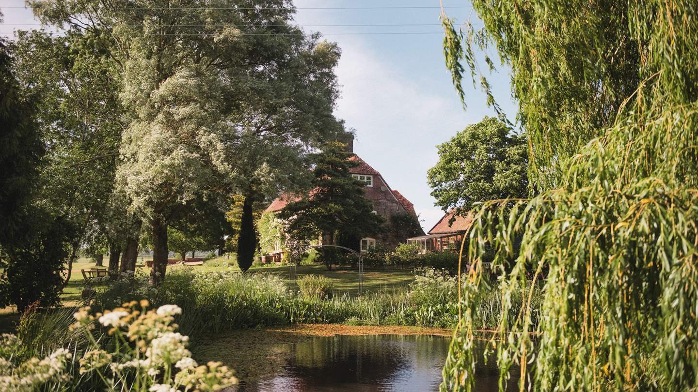 A willow tree beautiful frames our Grade II listed country dream...