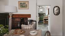 Just beyond the kitchen, uncover the dining space 