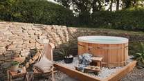 As night falls, retreat to the bubbling electric hot tub for soothing dips beneath the stars