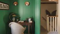 The space is complete with a writing desk and chair for chronicling travel reveries