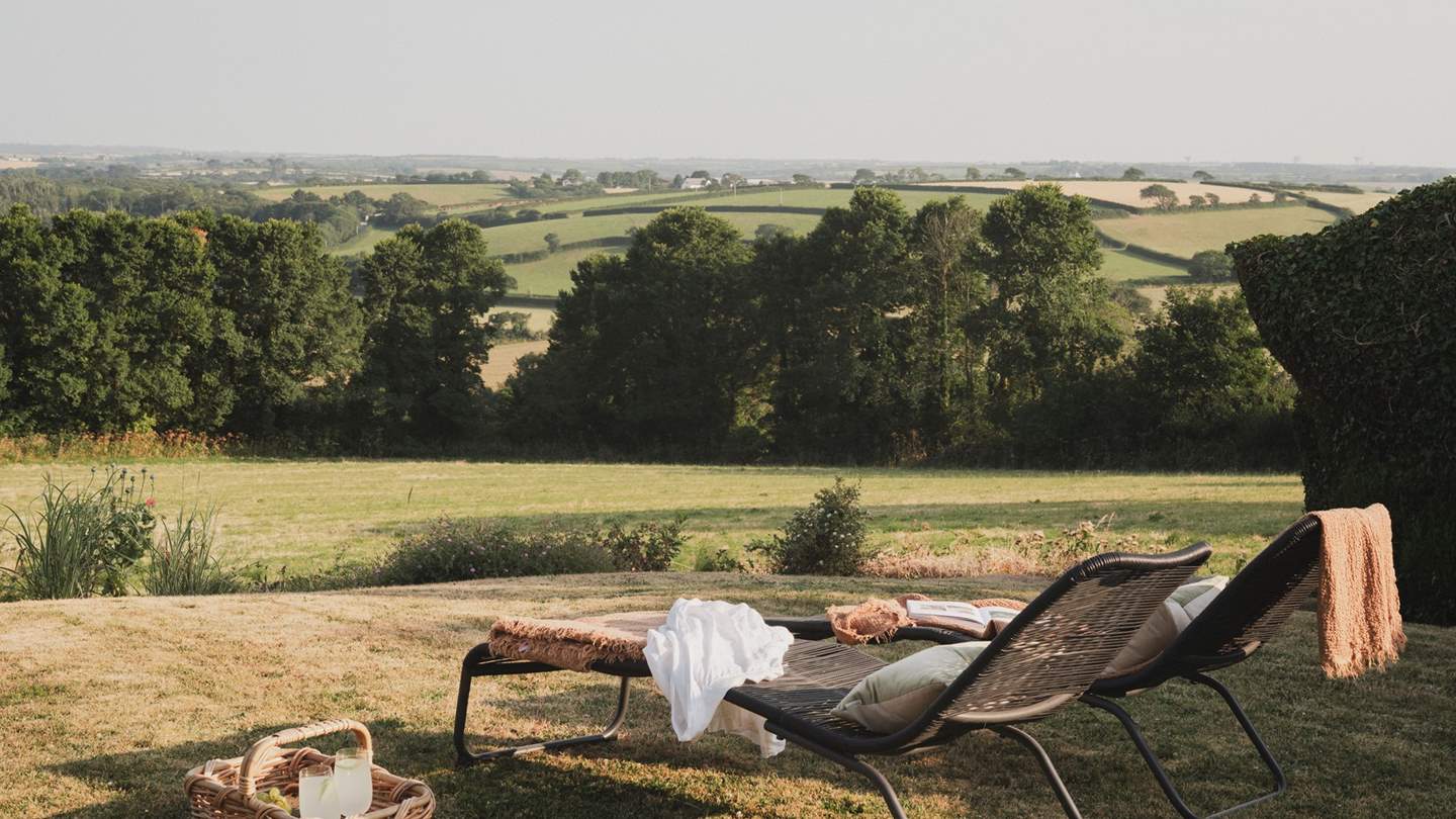 On the lawn, sun loungers call for moments lost between pages


