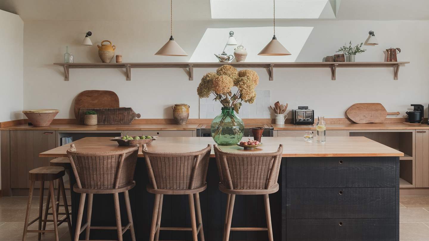 Gather around the kitchen island as dinner preparations take place