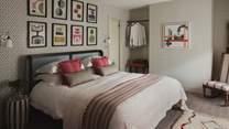 Promising southerly views over the tranquil garden through original sash windows, the master bedroom ‘Strawberry’ is a calming space to savour mornings
