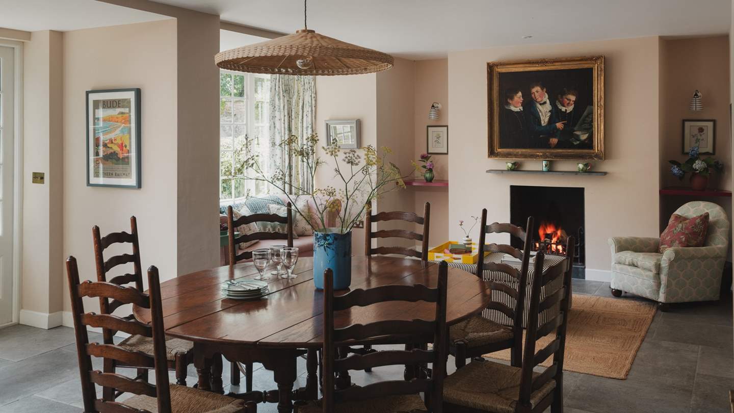 The large, open plan living, kitchen and dining space is the heart of the home