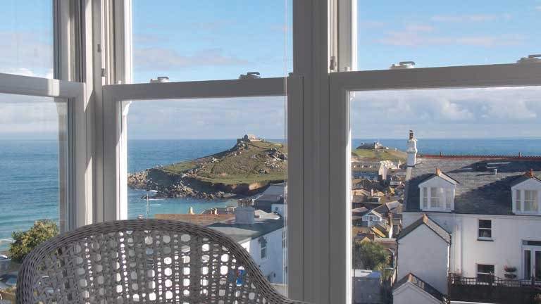 Take in this impressive panoramic sea view from the bedroom window. 
