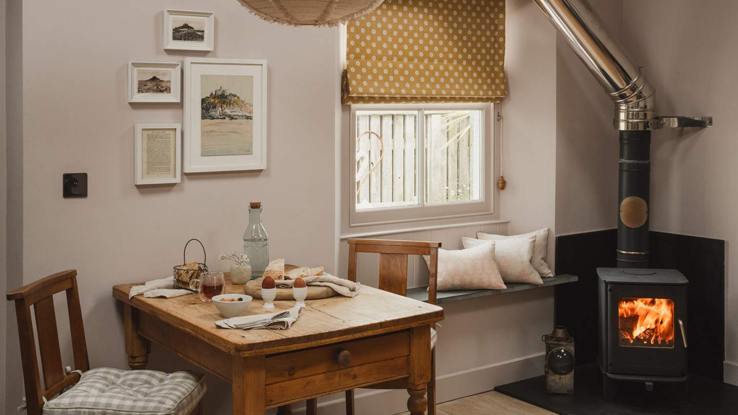 Enjoy delicious meals for two at the rustic dining table