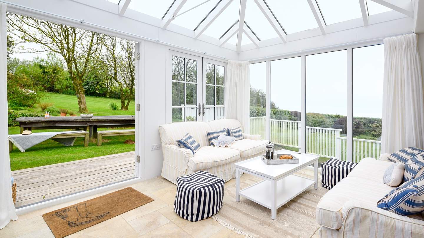 During summer months, open up the French doors to bring the outside in...bliss!