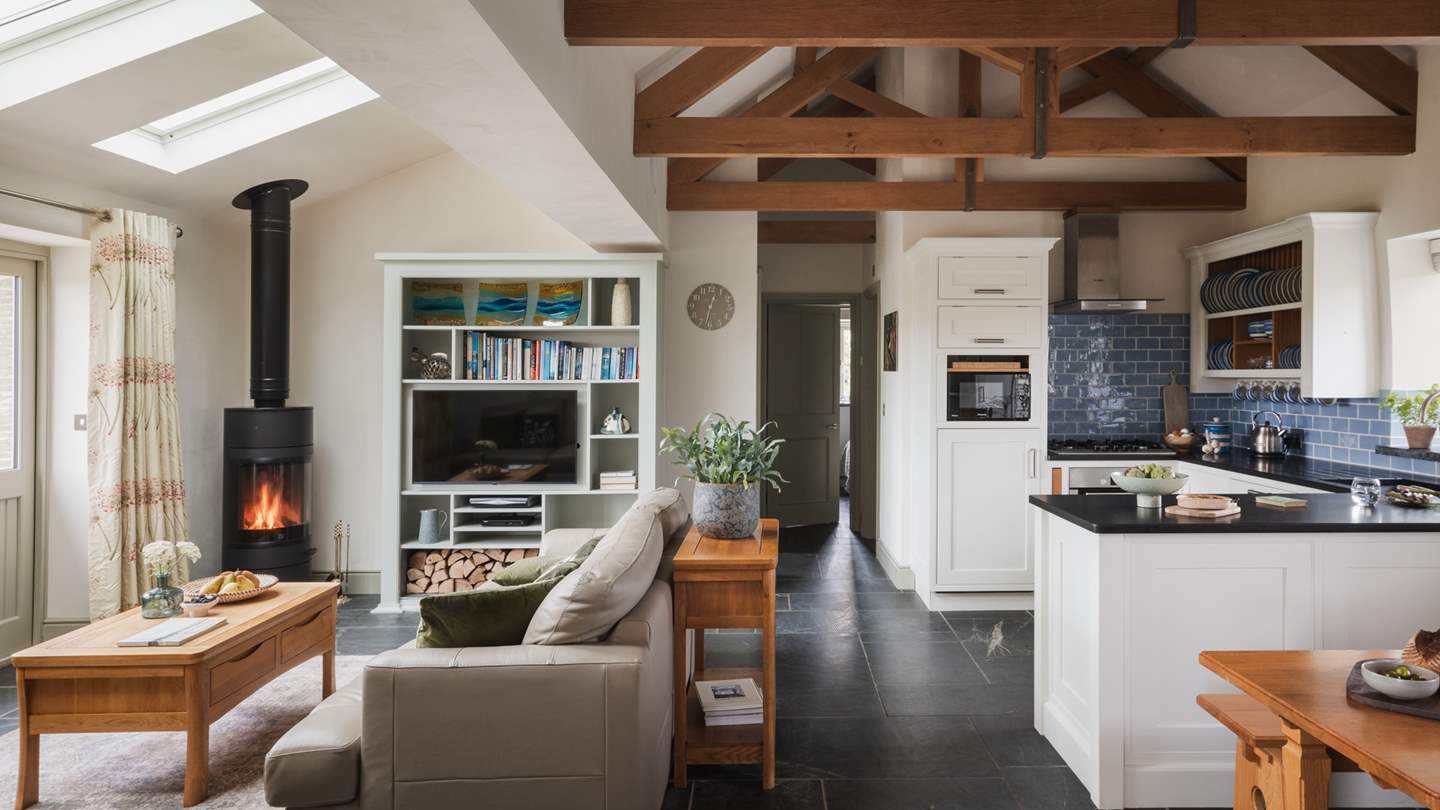 The open-plan living space makes Barn Owl Roost the perfect place for family get-togethers 