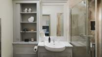 You'll find a spacious walk-in shower for refreshing wake-me ups