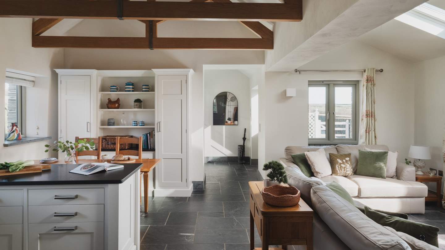 The open-plan living space makes Barn Owl Roost the perfect place for family get-togethers