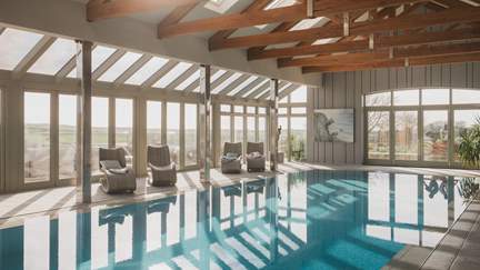 Barn Owl Roost has shared use of a stunning heated indoor swimming pool