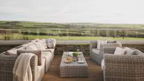Barn Owl Roost has shared use of the heated indoor swimming pool, steam room, sauna and fantastic decking area overlooking the lush countryside